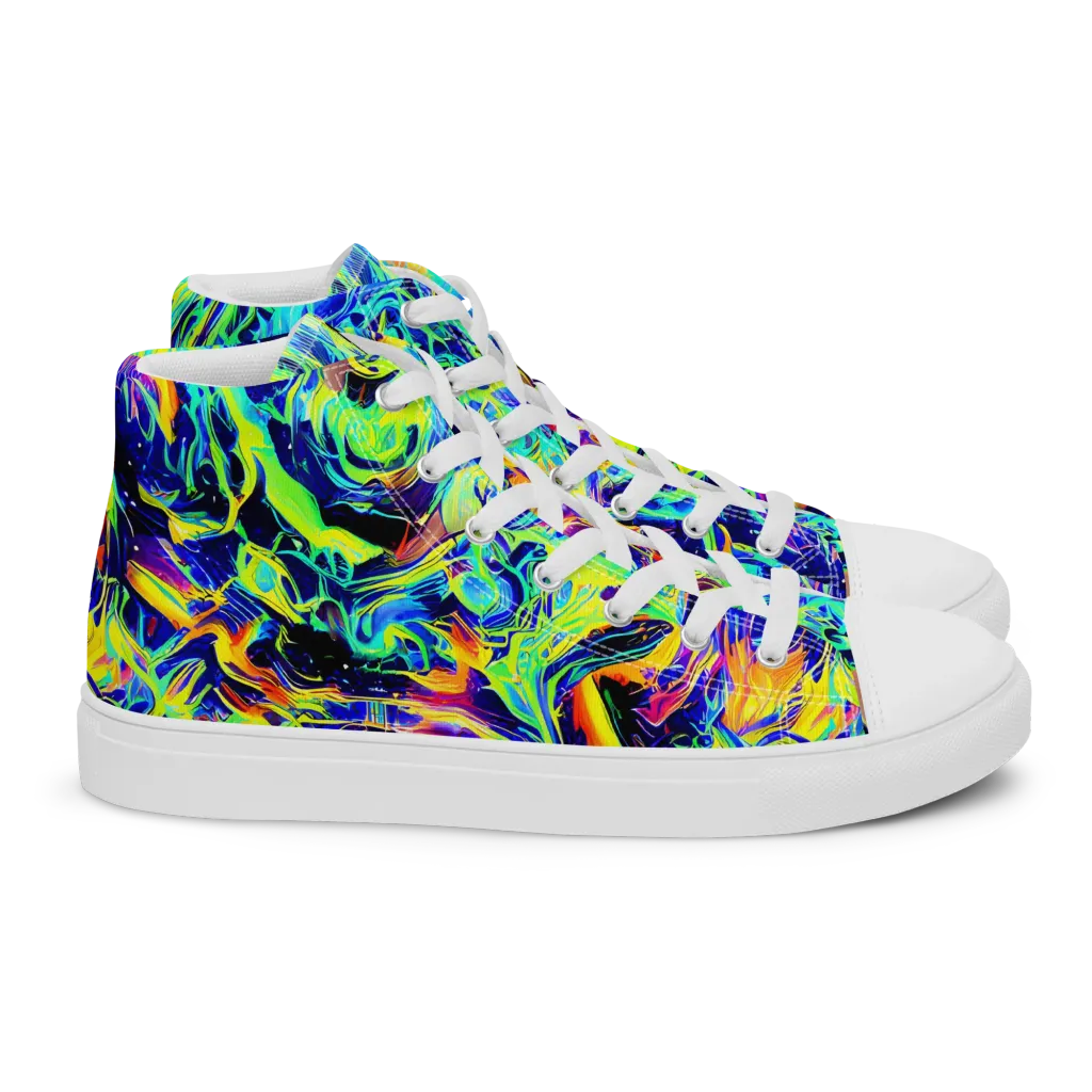 Sonic Aurora on Women's High Top Canvas Shoes — Right