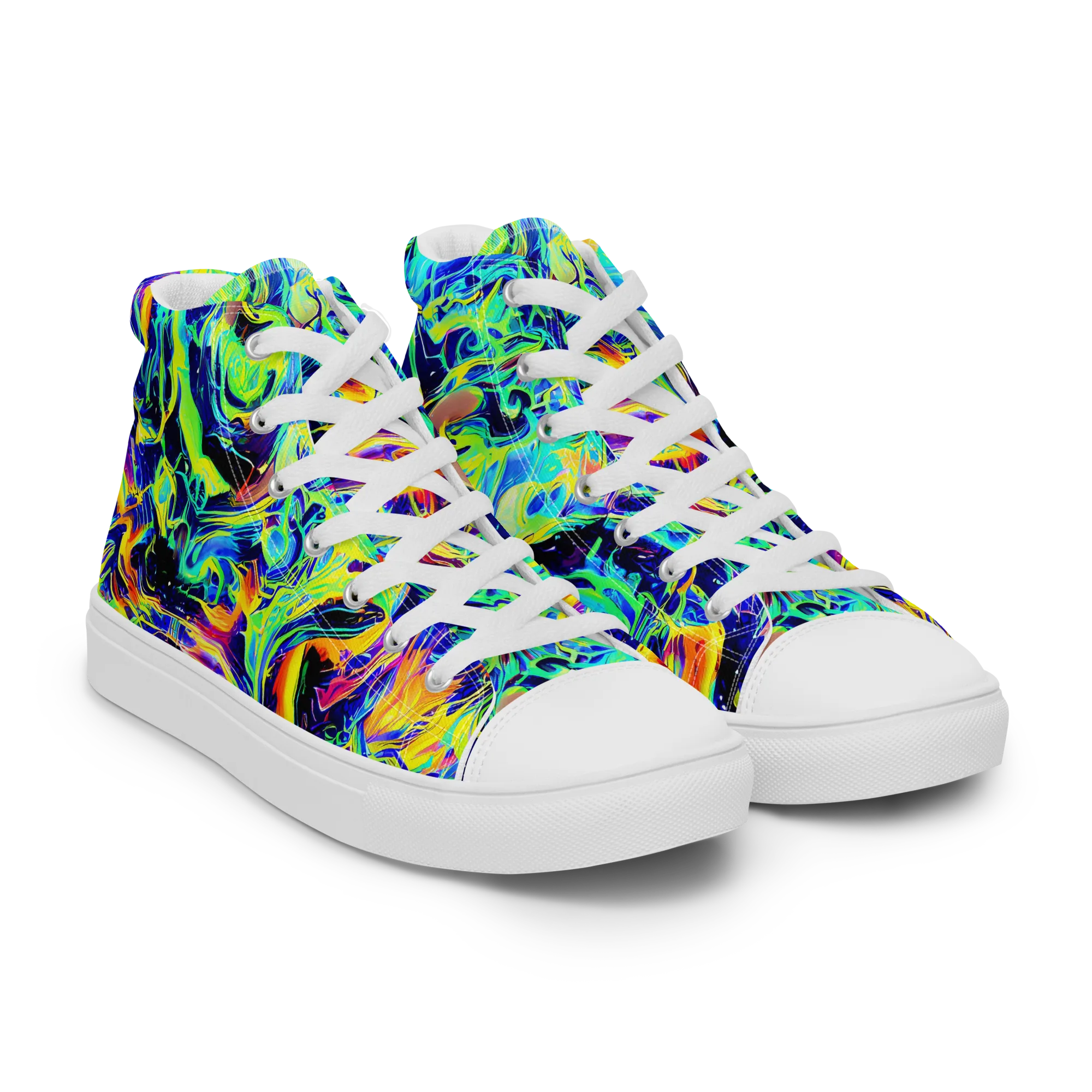 Sonic Aurora on Women's High Top Canvas Shoes — Right Front