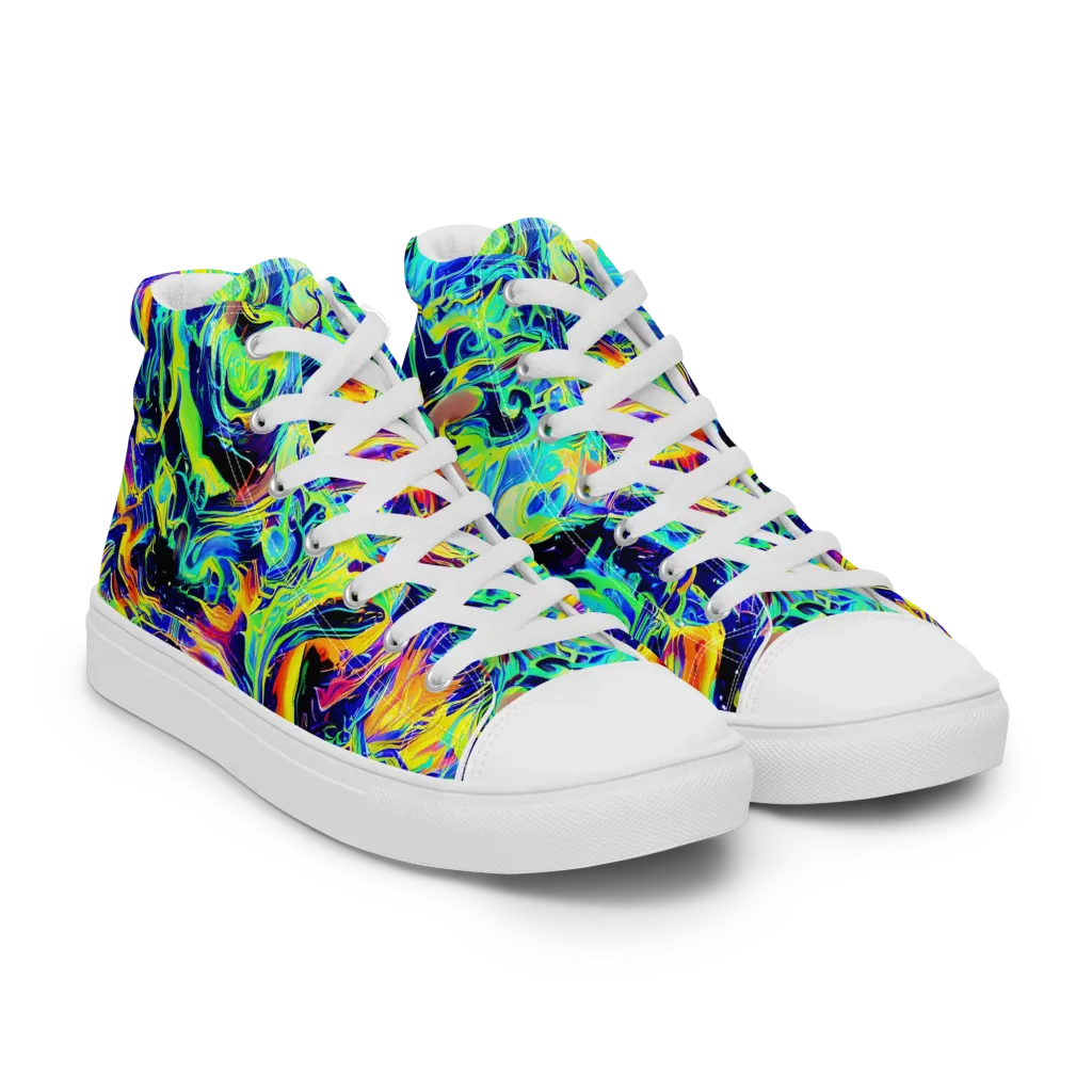 Sonic Aurora on Women's High Top Canvas Shoes — Right Front