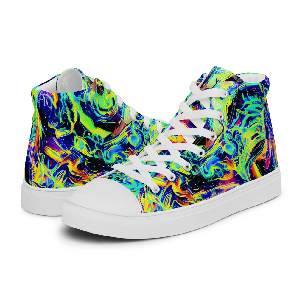 Sonic Aurora on Women's High Top Canvas Shoes — Left