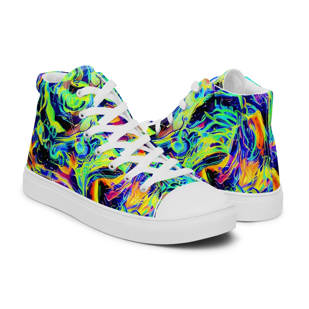 Sonic Aurora on Women's High Top Canvas Shoes — Right