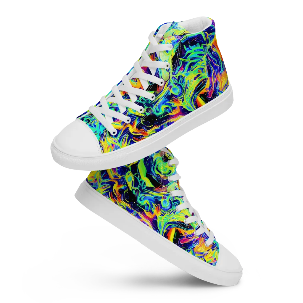 Sonic Aurora on Women's High Top Canvas Shoes — Front