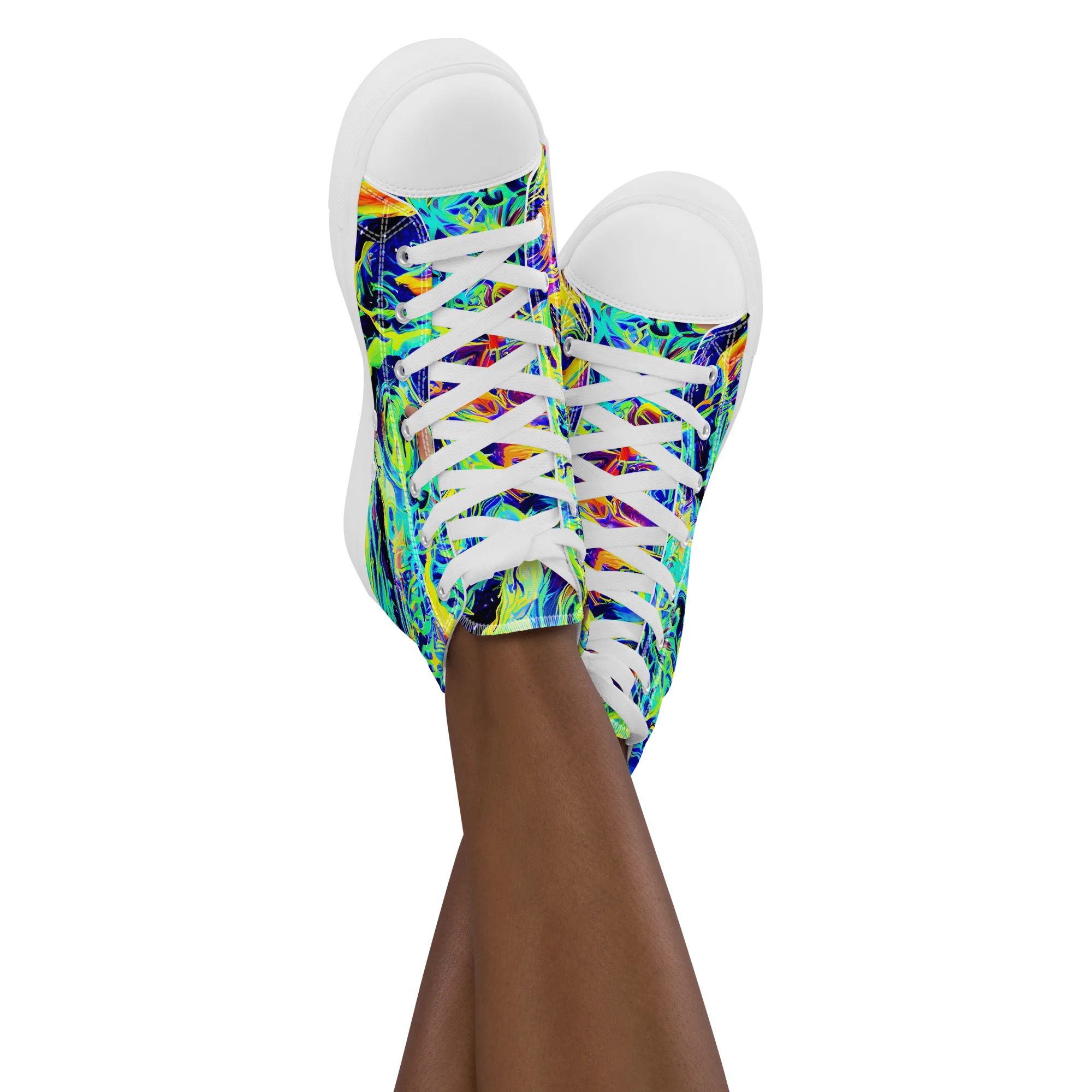 Sonic Aurora on Women's High Top Canvas Shoes — Front