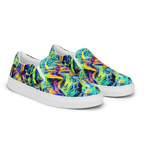 Sonic Aurora on a Men's Slip-On Canvas Shoes