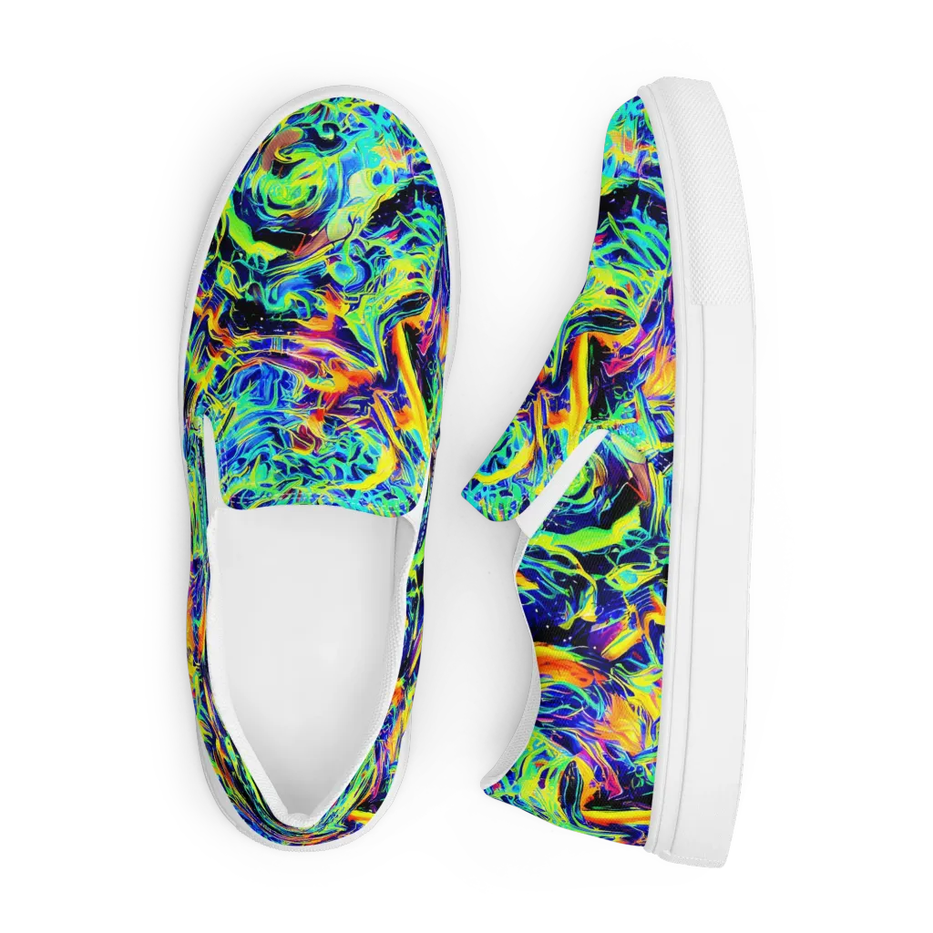 Sonic Aurora on Men's Slip-On Canvas Shoes — Front