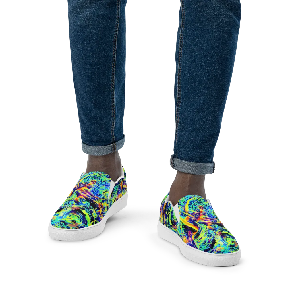 Sonic Aurora on Men's Slip-On Canvas Shoes — Front
