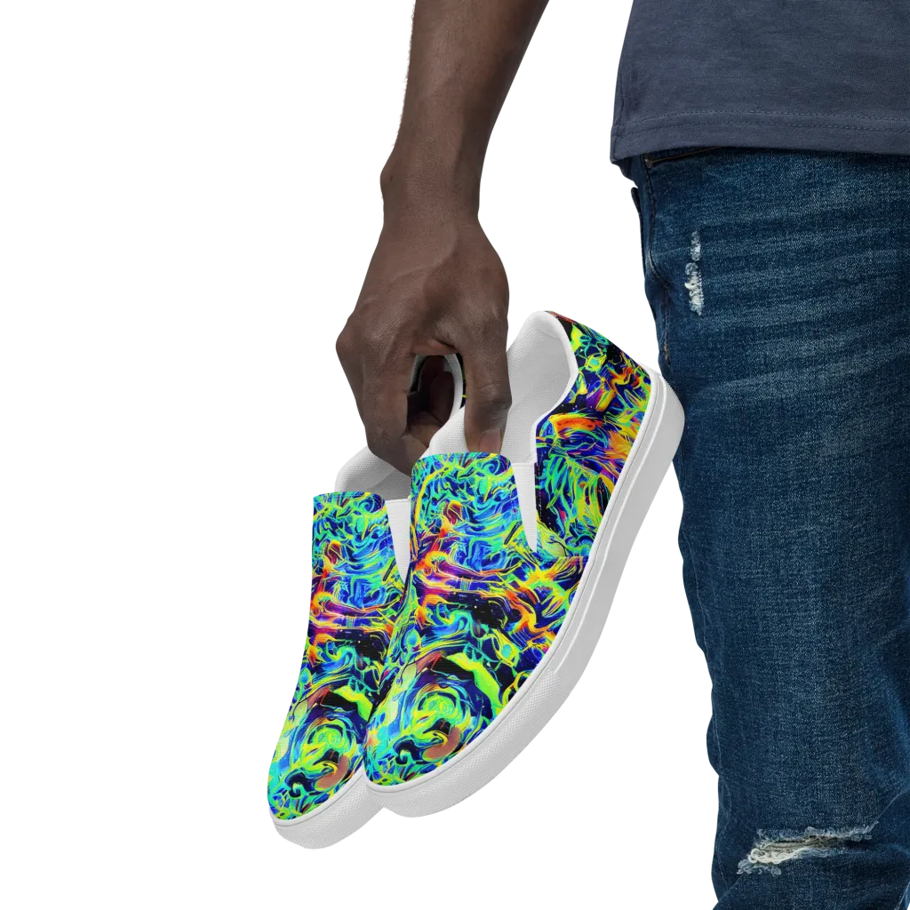 Sonic Aurora on Men's Slip-On Canvas Shoes — Left Front