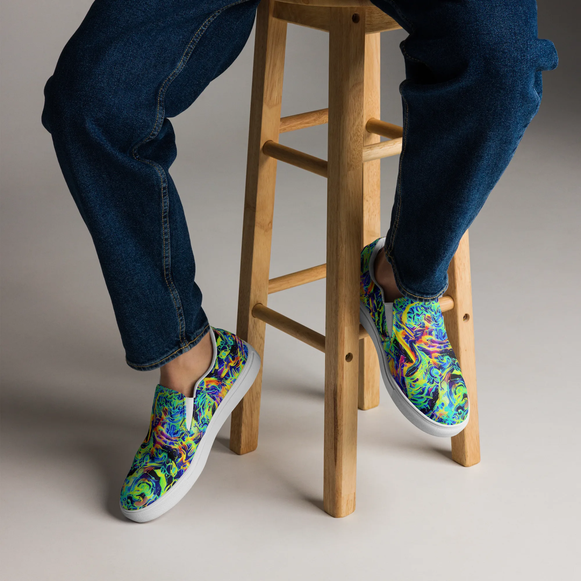 Sonic Aurora on Men's Slip-On Canvas Shoes — Front