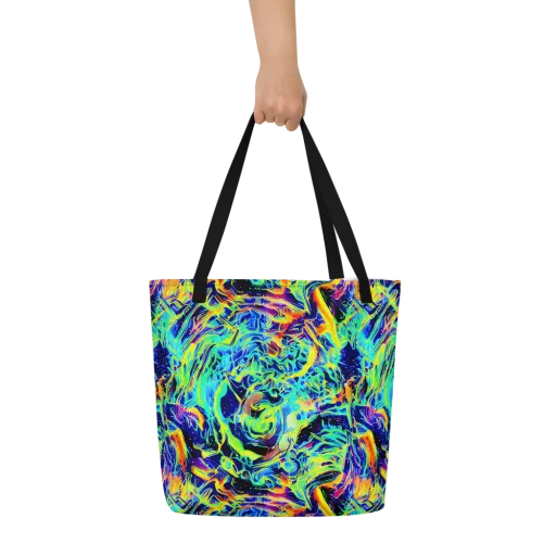 Sonic Aurora on a Large Tote Bag W/ Pocket