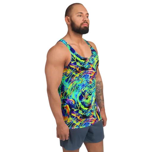 Sonic Aurora on a Men's Tank Top