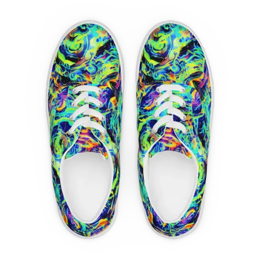 Sonic Aurora on a Men's Lace-Up Canvas Shoes