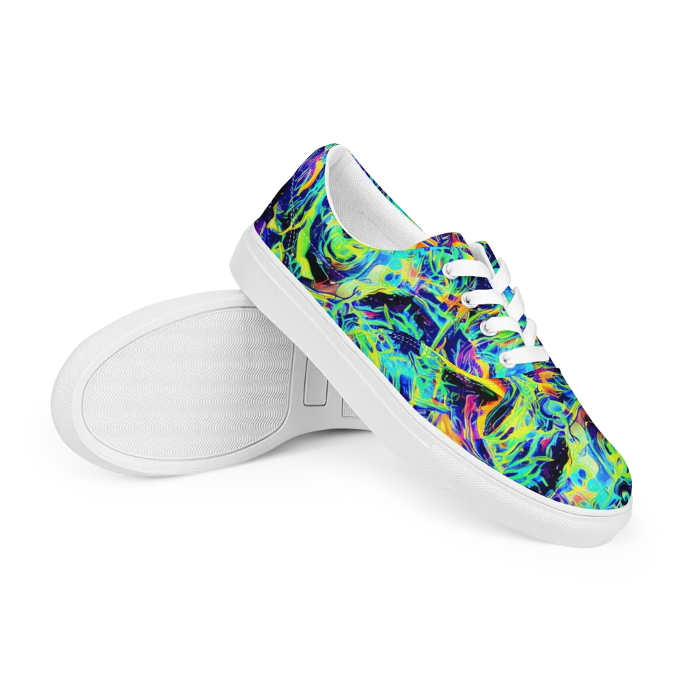 Sonic Aurora on Men's Lace-Up Canvas Shoes — Right Front
