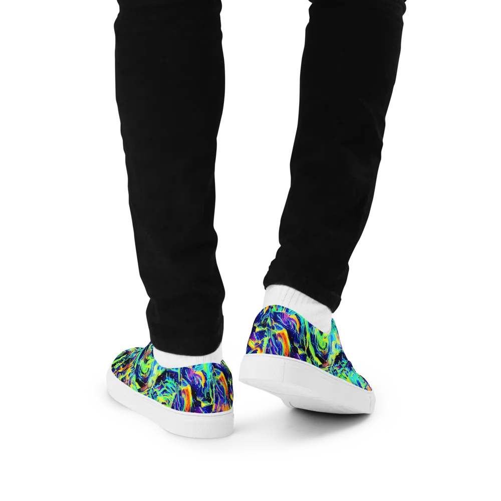 Sonic Aurora on Men's Lace-Up Canvas Shoes — Back