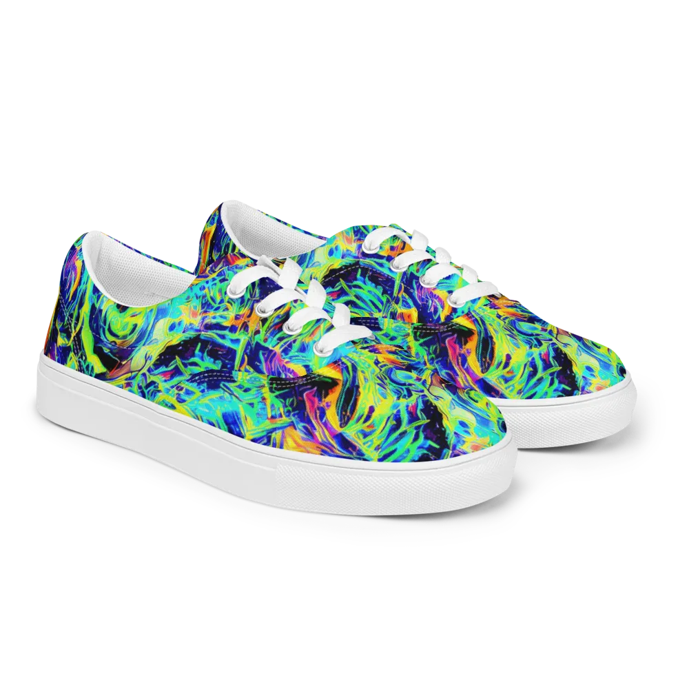Sonic Aurora on Men's Lace-Up Canvas Shoes — Right Front