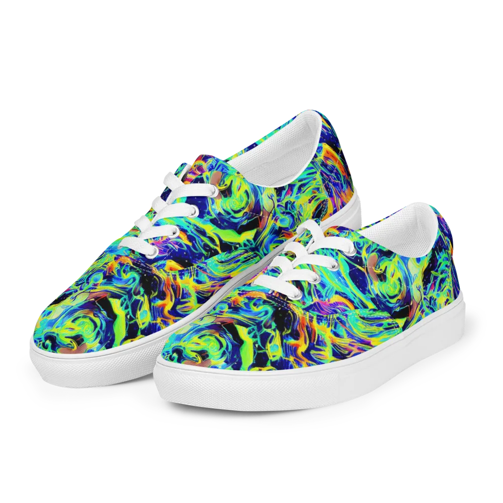 Sonic Aurora on Men's Lace-Up Canvas Shoes — Left Front