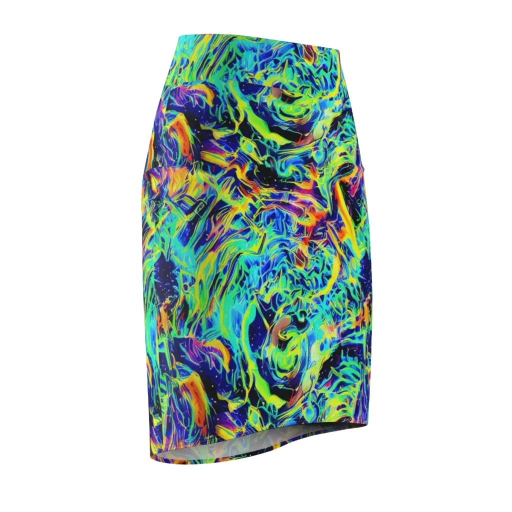 Sonic Aurora on Pencil Skirt — Front Side