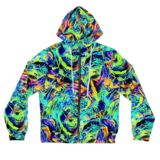 Sonic Aurora on a Women's Full-Zip Hoodie