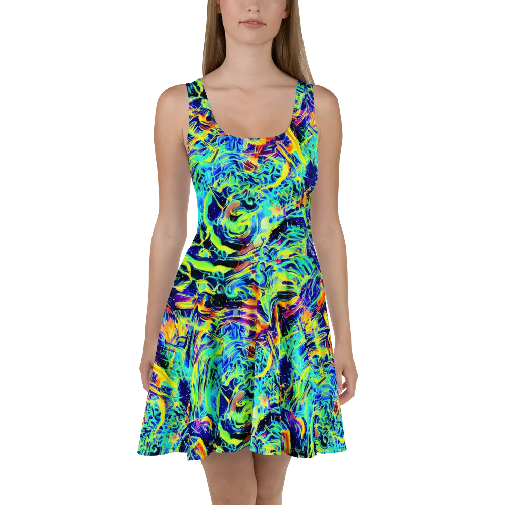 Sonic Aurora on Skater Dress — Front