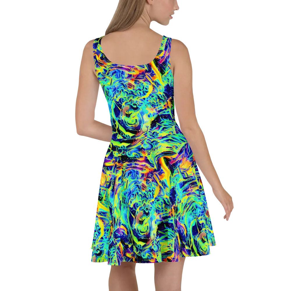 Sonic Aurora on Skater Dress — Back