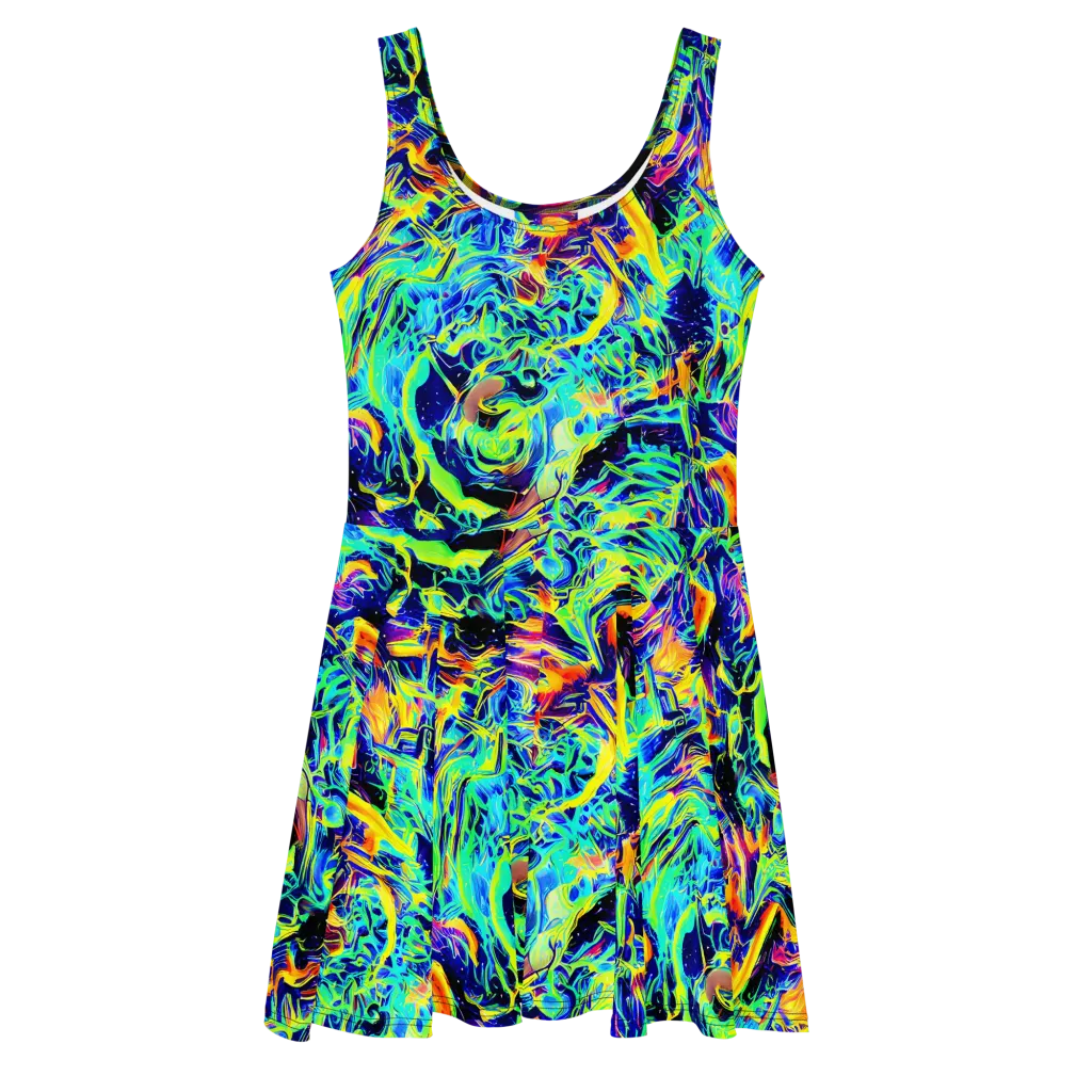 Sonic Aurora on Skater Dress — Front