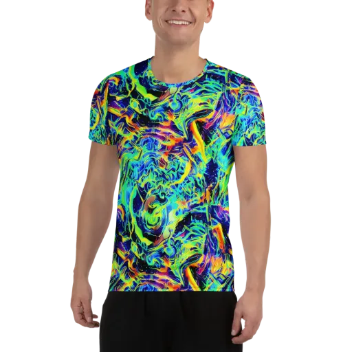 Sonic Aurora on a Men's Athletic T-Shirt
