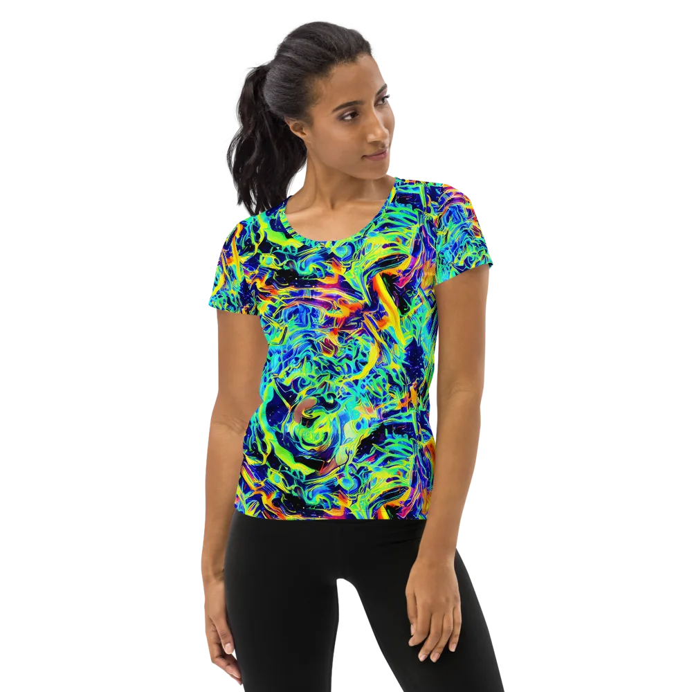 Sonic Aurora on Women's Athletic T-Shirt — Front