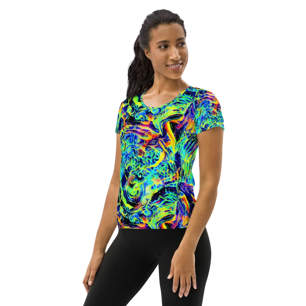 Sonic Aurora on Women's Athletic T-Shirt — Left
