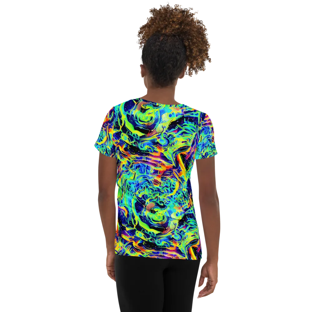 Sonic Aurora on Women's Athletic T-Shirt — Back