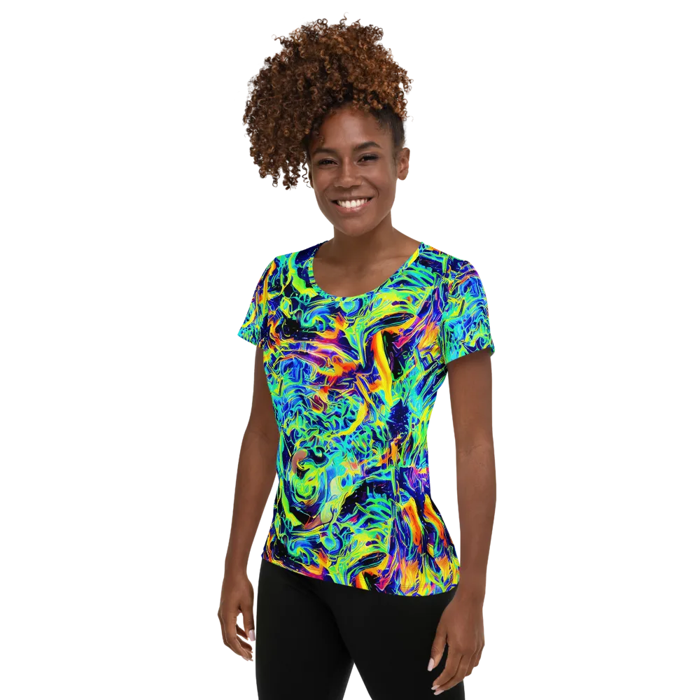 Sonic Aurora on Women's Athletic T-Shirt — Left