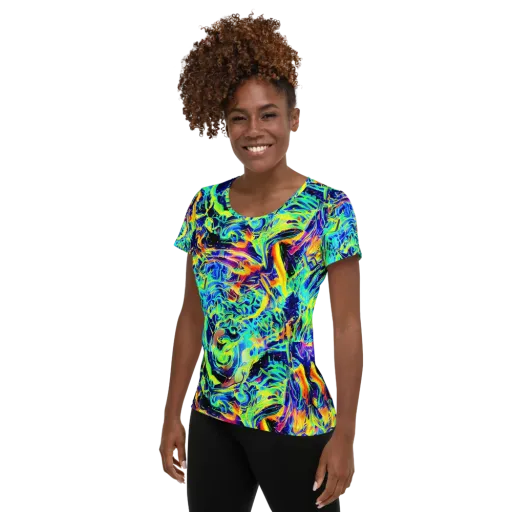 Sonic Aurora on a Women's Athletic T-Shirt