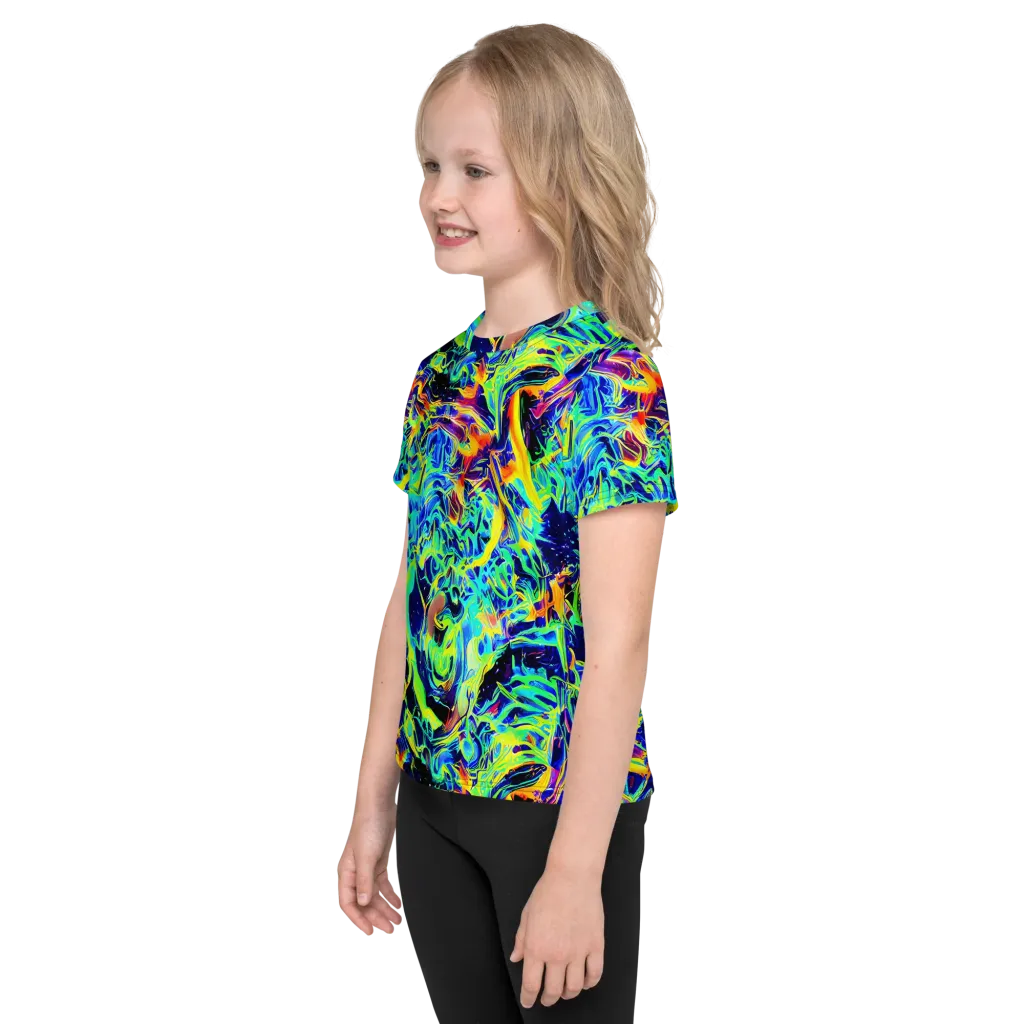 Sonic Aurora on Kids Crew Neck T-Shirt — Left