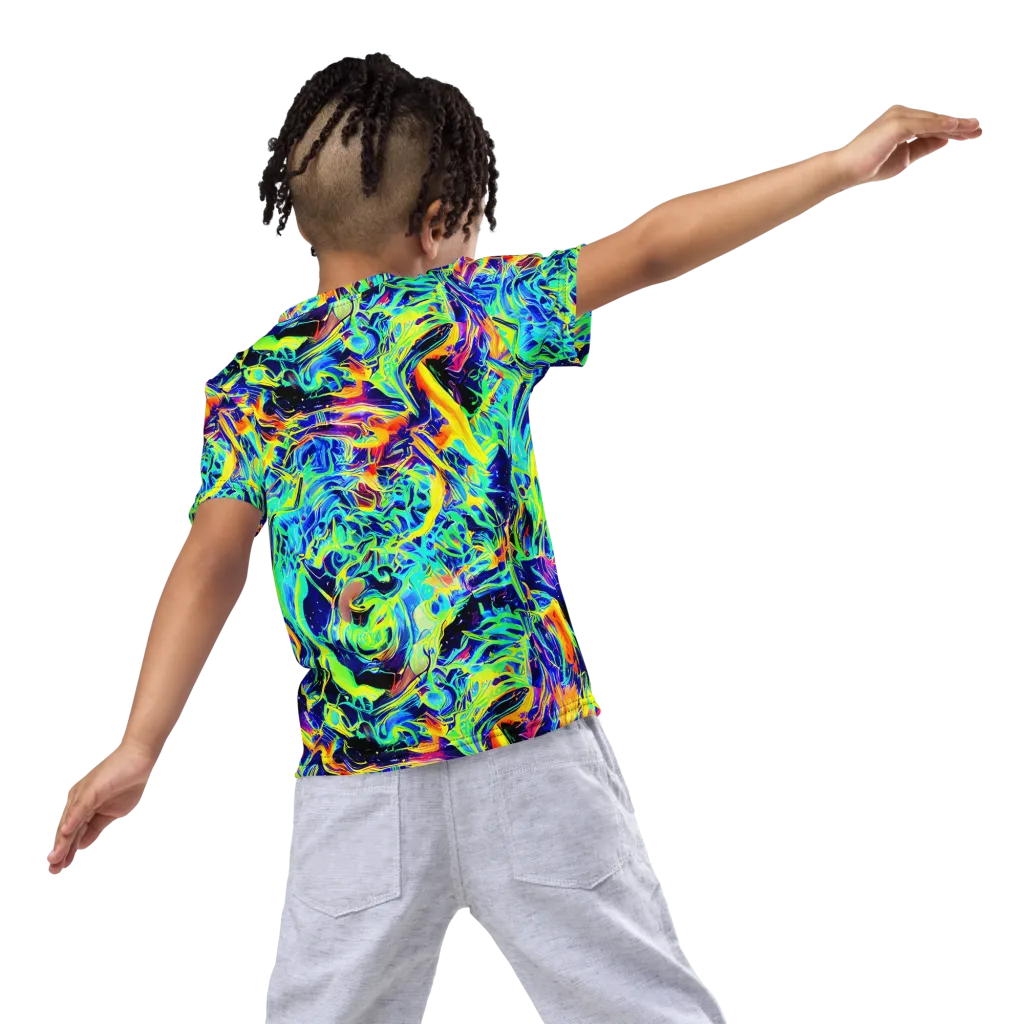 Sonic Aurora on Kids Crew Neck T-Shirt — Back