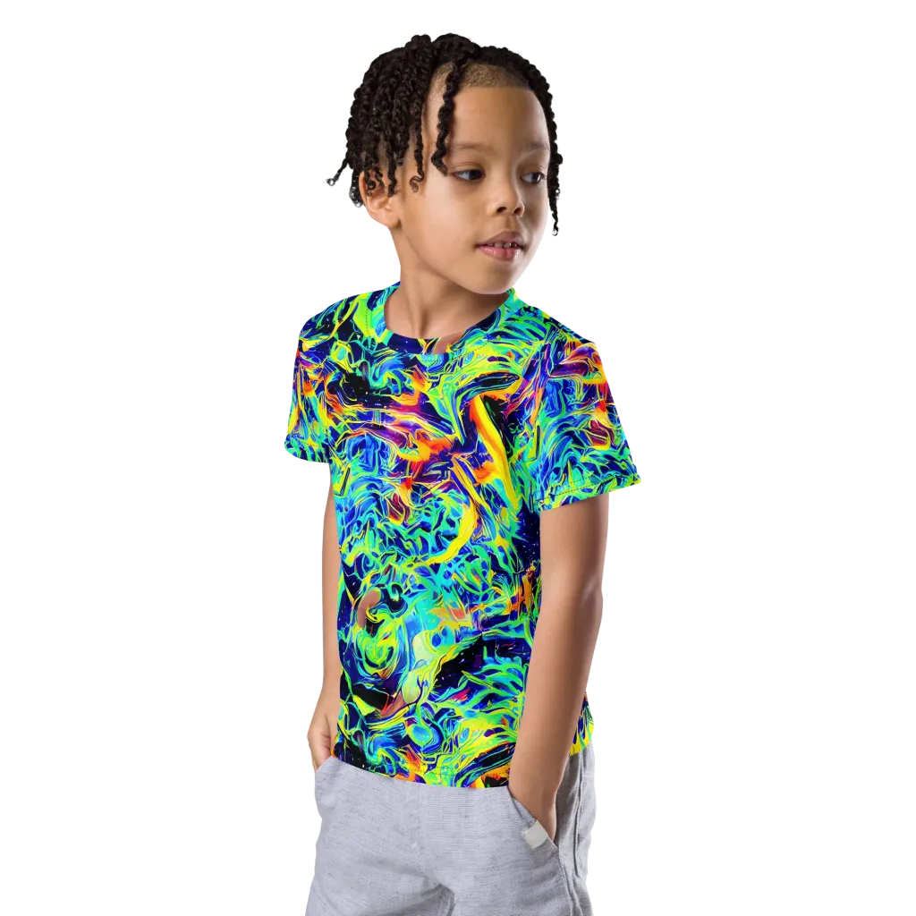 Sonic Aurora on Kids Crew Neck T-Shirt — Left Front