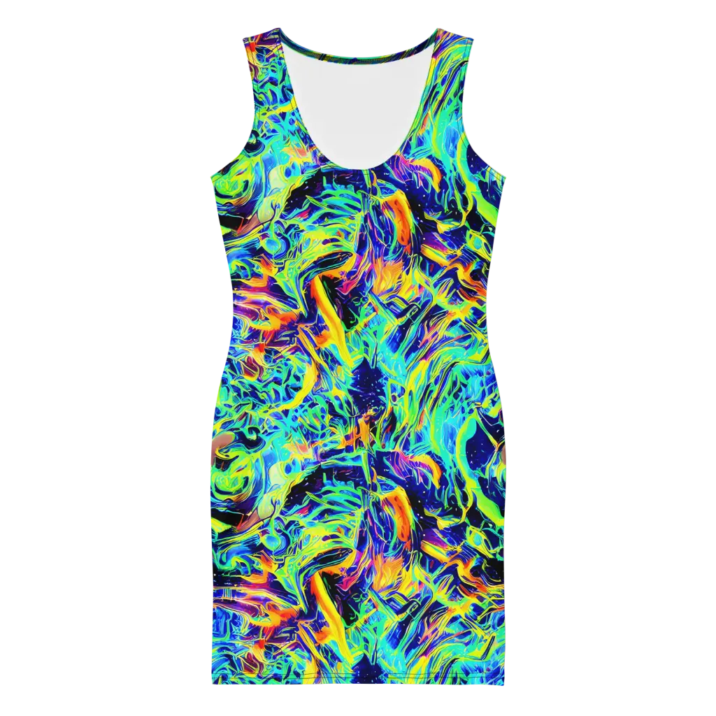 Sonic Aurora on Bodycon Dress — Front