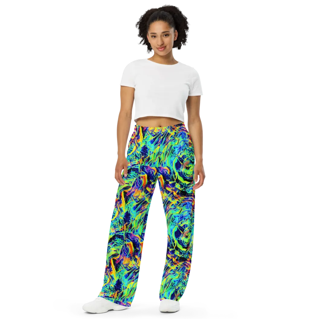Sonic Aurora on Wide-Leg Pants — Front