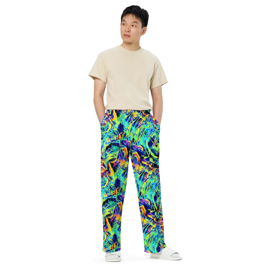 Sonic Aurora on Wide-Leg Pants — Front