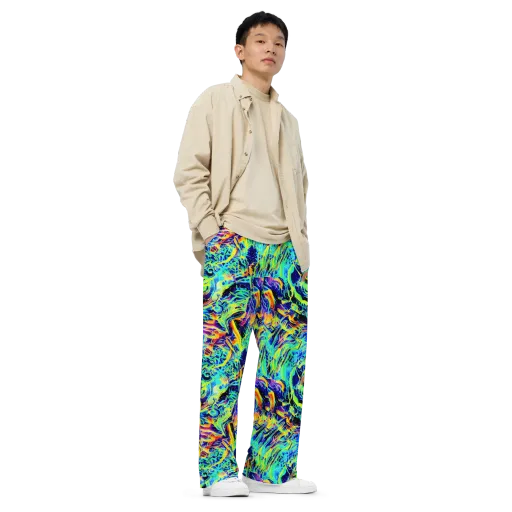 Sonic Aurora on a Wide-Leg Pants