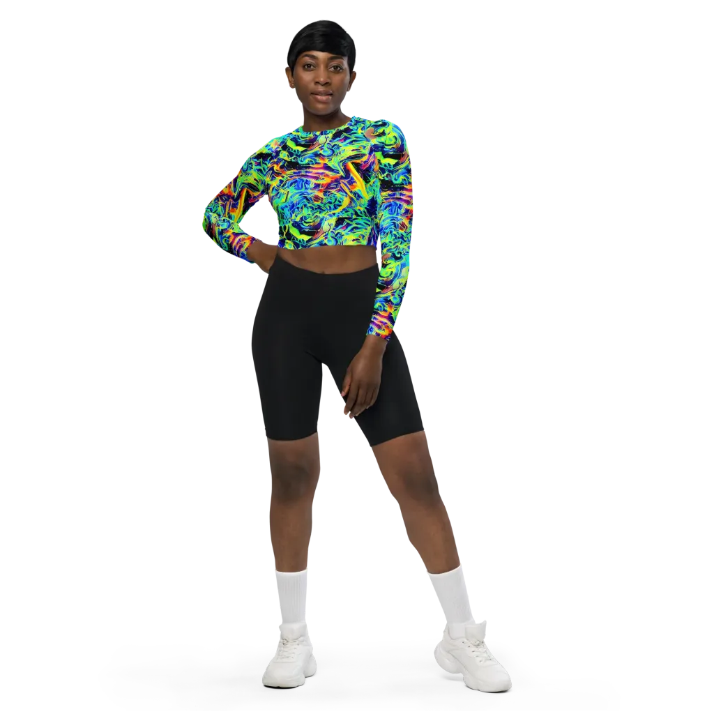 Sonic Aurora on Long Sleeve Crop Top — Front