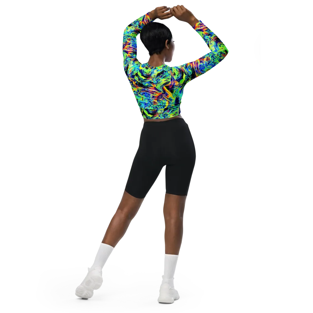 Sonic Aurora on Long Sleeve Crop Top — Back