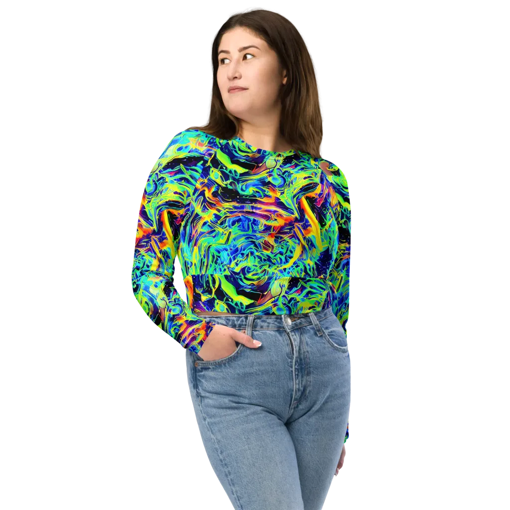 Sonic Aurora on Long Sleeve Crop Top — Front