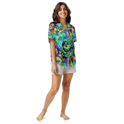 Sonic Aurora on a Women's Short Sleeve Pajama Top