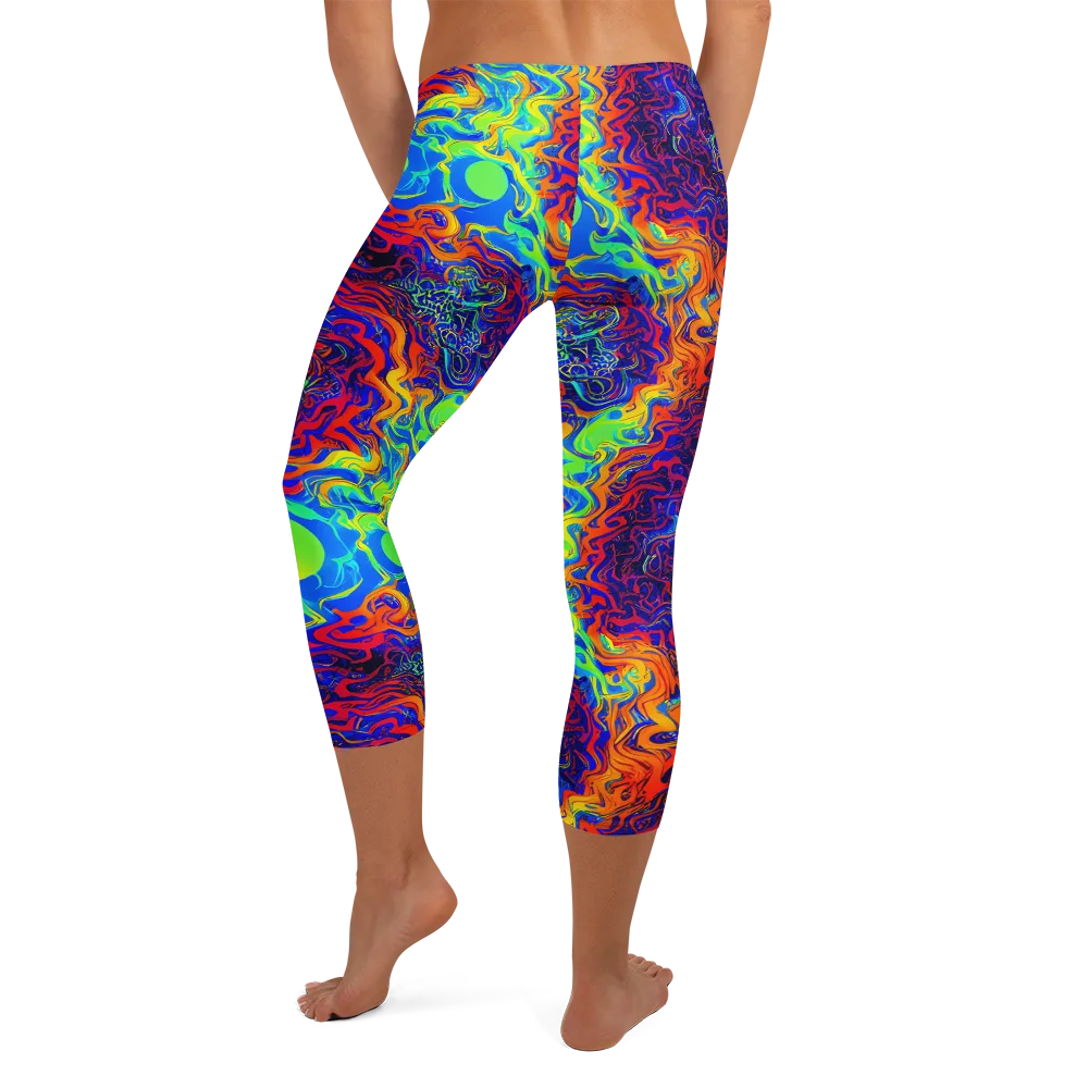 Luminous Havoc on Capri Leggings — Back
