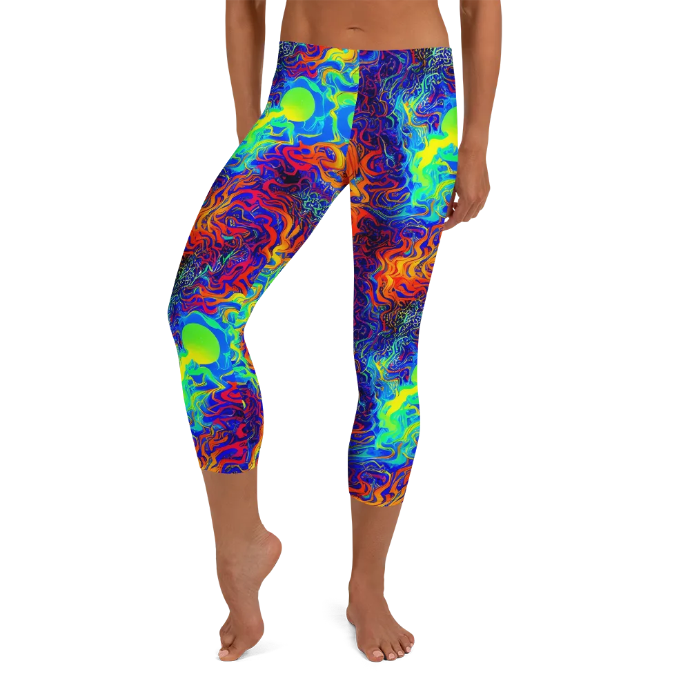 Luminous Havoc on Capri Leggings — Front