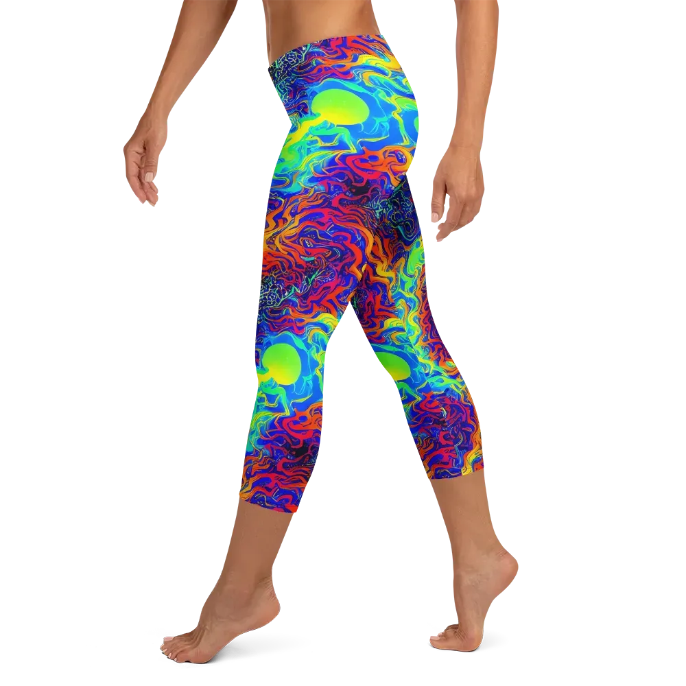 Luminous Havoc on Capri Leggings — Left