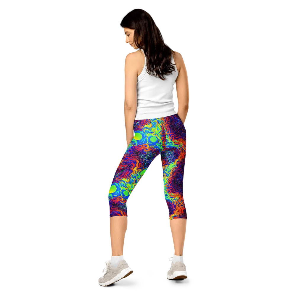 Luminous Havoc on Capri Leggings — Back