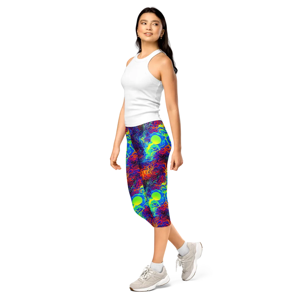Luminous Havoc on Capri Leggings — Left Front