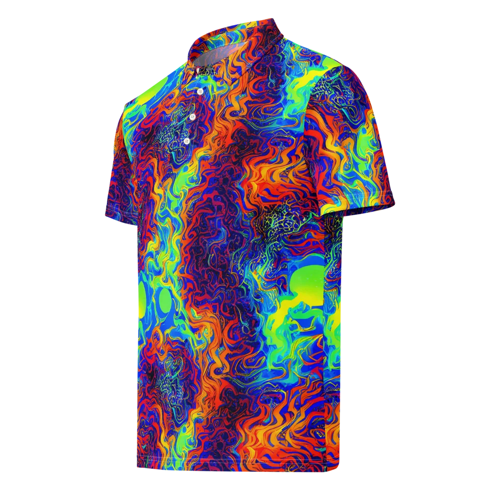 Luminous Havoc on Men's Slim Fit Polo Shirt — Left Front