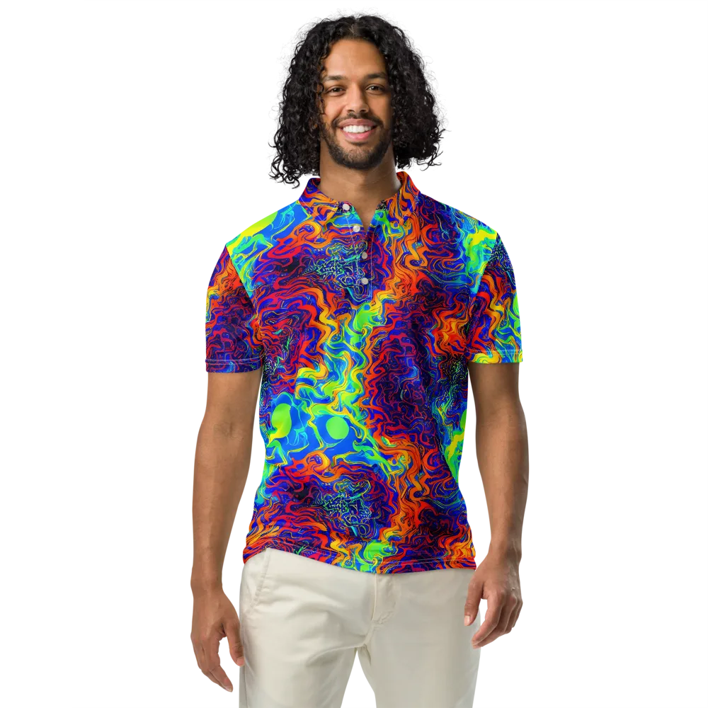 Luminous Havoc on Men's Slim Fit Polo Shirt — Front