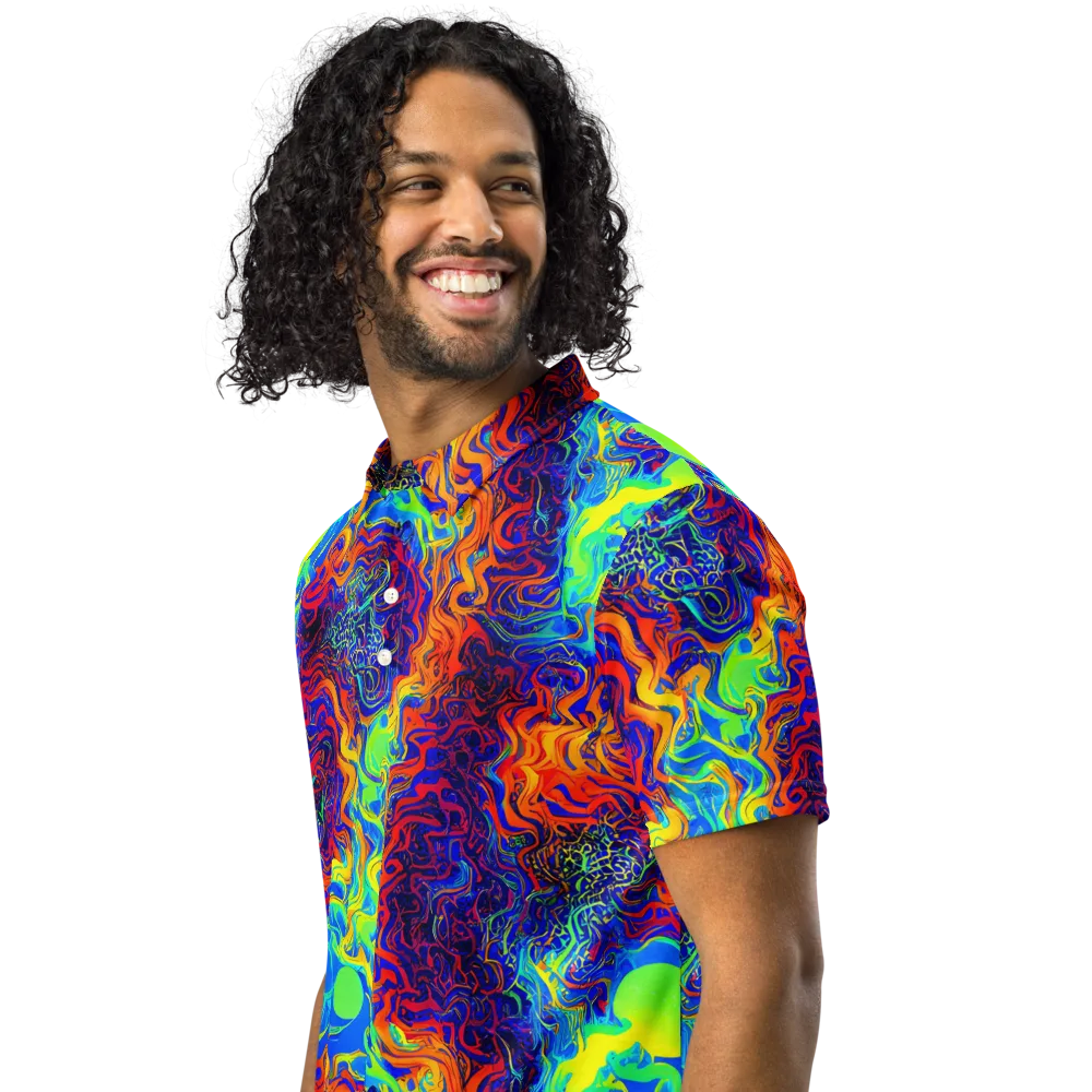 Luminous Havoc on Men's Slim Fit Polo Shirt — Left Front