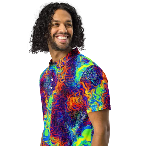 Luminous Havoc on a Men's Slim Fit Polo Shirt